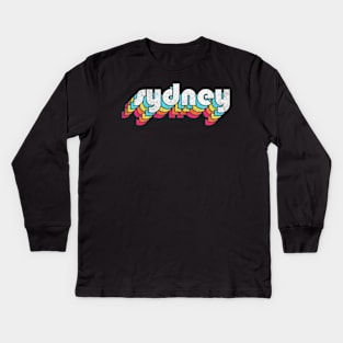 Sydney  / Retro Faded Style Typography Design Kids Long Sleeve T-Shirt